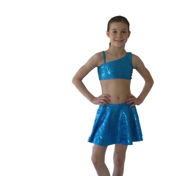 Girls Dance Crop Top Shorts Pattern Millie pdf Sewing Pattern Tank Shorts Skirt Circle Skirt Costume Girls Sizes 2-14