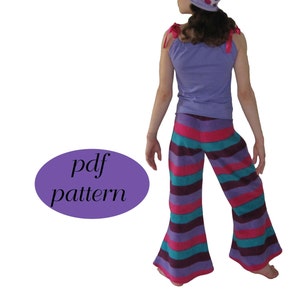 Flares Sewing Pattern Bell Bottoms Pattern Wide Leg Pants Pattern Funky Flares pdf Sewing Pattern Girls Sizes 2-14