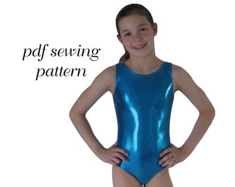 Leotards 1 Pattern Gymnastics Gym Ballet Dance Girls Tank Leotard pdf Sewing Pattern Sizes 2-14