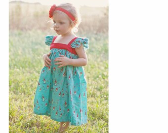 Allegra dress pdf sewing pattern in girls sizes newborn 10 | Etsy