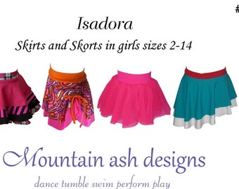 Isadora Tutu Skirt and Shorts Sewing Pattern Ballet Skirt Tutu Shorts Dance Costume pdf Sewing Pattern Girls Sizes 2-14