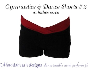 Womens Dance Shorts Sewing Pattern Gymnastics Dance Shorts 2 pdf Sewing Pattern Ladies Sizes