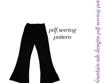 Flare Leggings Pattern Jazz Pants pdf Sewing Pattern Girls Leggings 2 Sizes 2-14