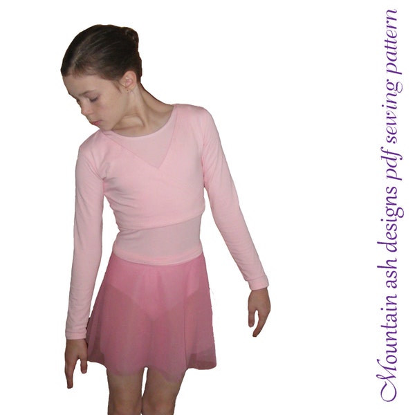 Girls Ballet Wrap Cardigan Sewing Pattern Girls Sizes 1-14 BalletDance Crossover Top pdf Pattern