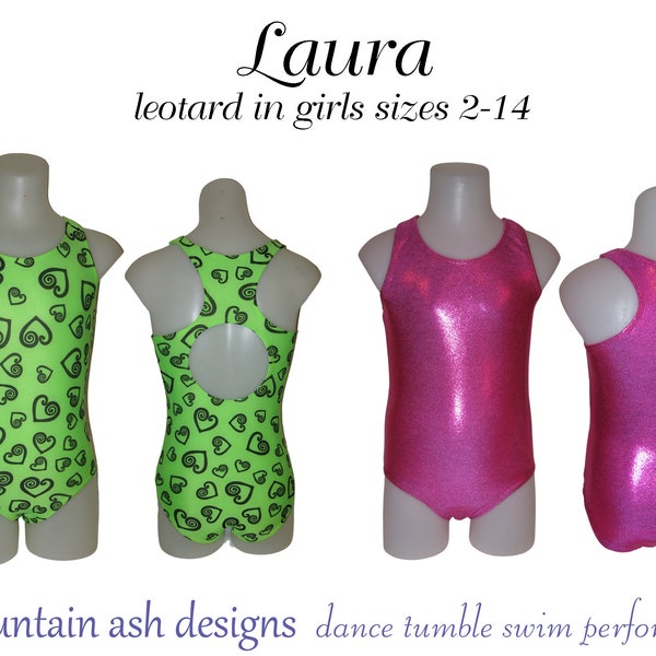 Laura Racer Back Badeanzug Schnittmuster Trikot pdf Schnittmuster in Mädchen Größen 2-14 Jahre