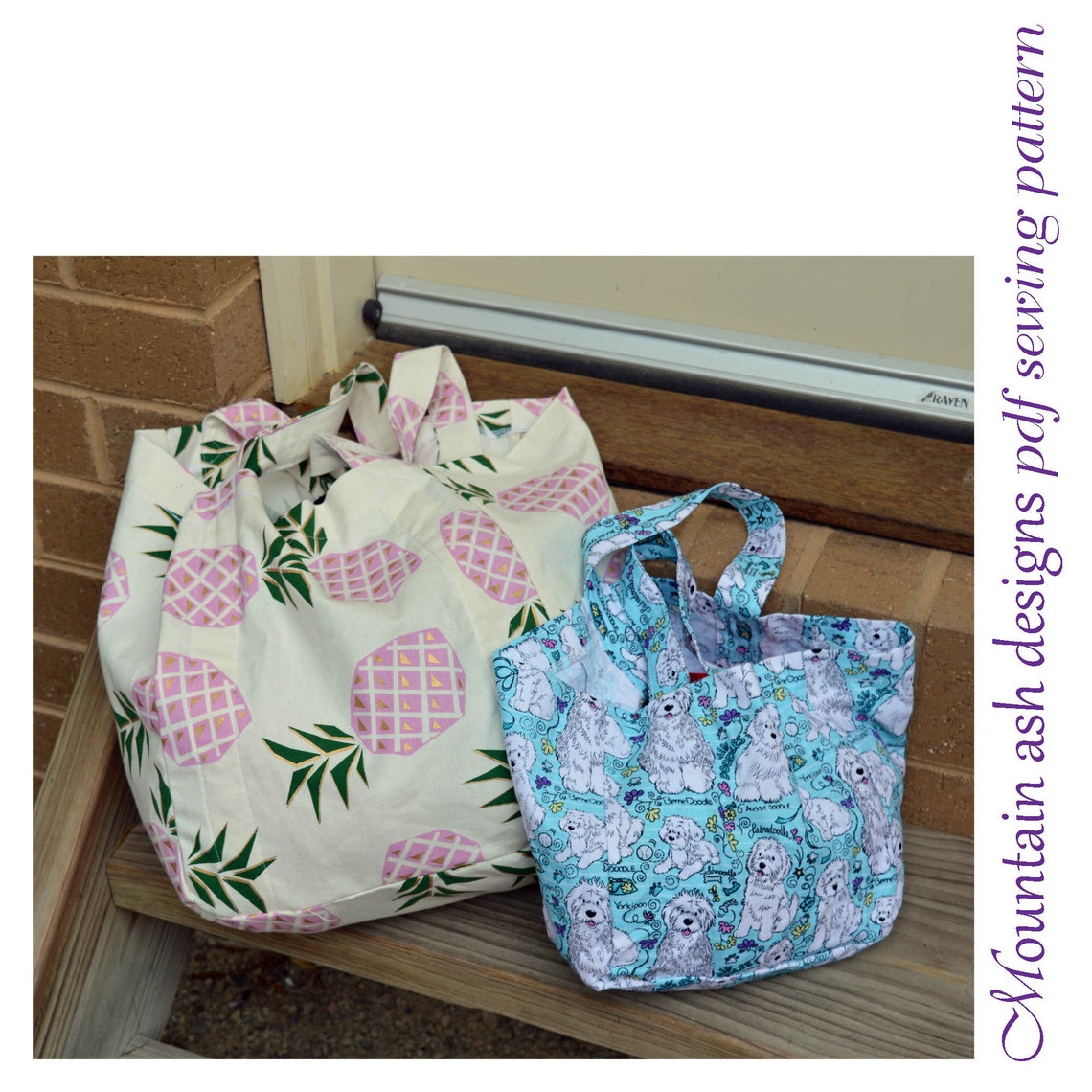 Reusable Shopping Bags Pdf Sewing Pattern Library Bags Green - Etsy