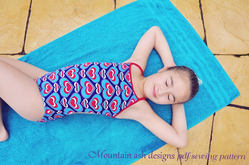 Jordyn Swimsuit Sewing Pattern in Girls Sizes 214 Halter Neck Etsy