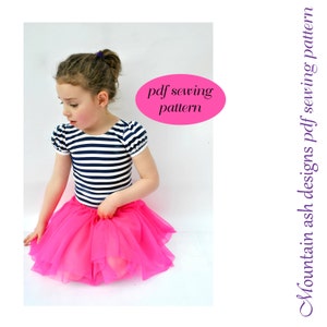 Girls Ballet Tutu Sewing Pattern pdf Ballet Leotard French Paris Dance Costume Ballet Basics 3 in Girls Sizes 1-14