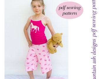 Girls Summer Pajamas Pattern Taya Tank 