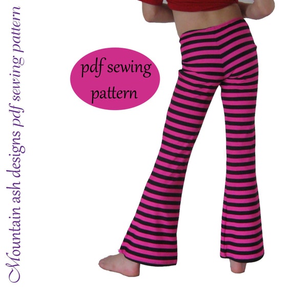 Jazz Pants Pattern Flare Leggings Pdf Sewing Pattern Girls Leggings 2 Sizes  2-14 -  Canada