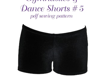Womens Gymnastics Dance Shorts 5 Pattern pdf Sewing Pattern Booty Shorts Cheer Cheerleading Yoga Workout Shorts
