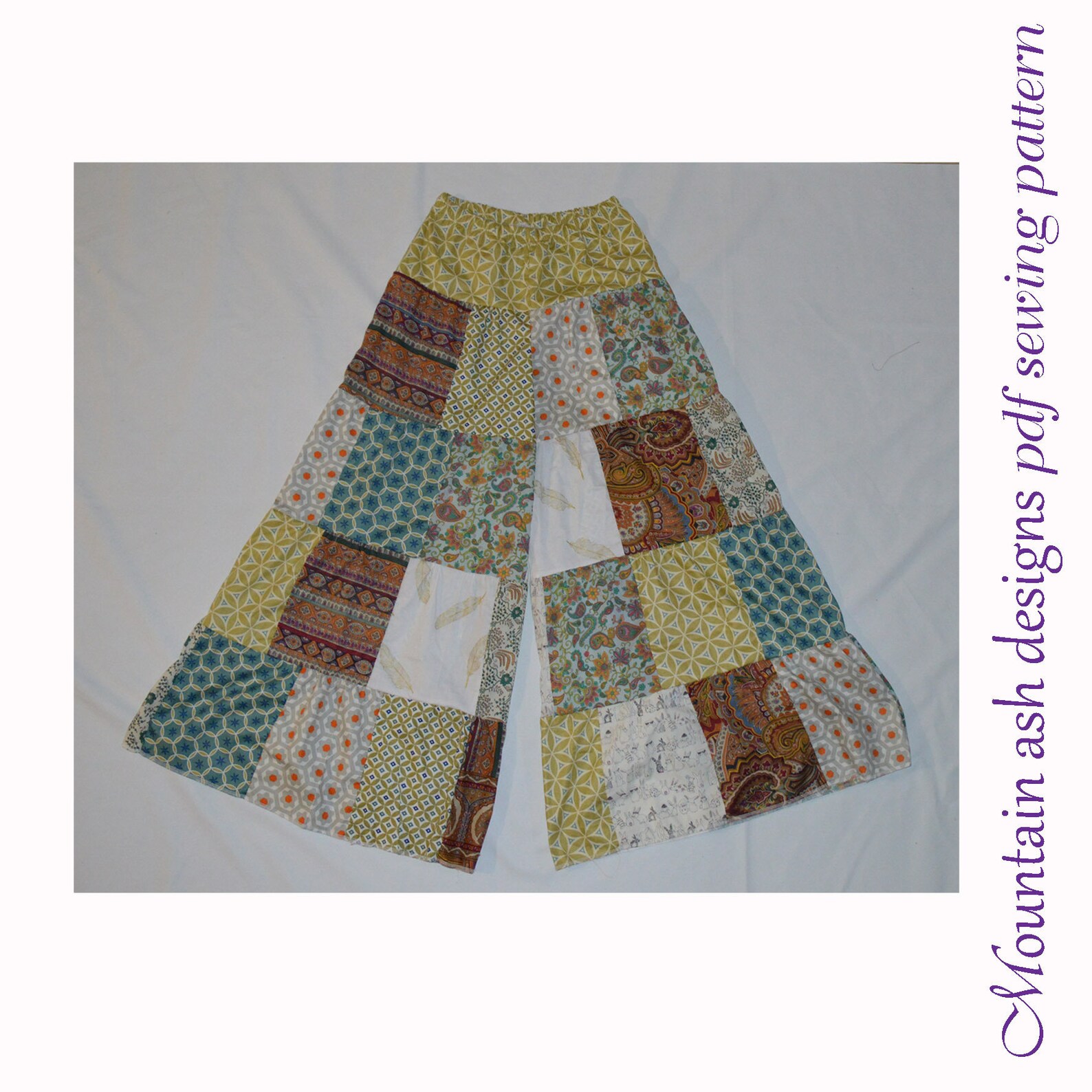 Festival Pants Sewing Pattern Womens Boho Patchwork Pants Pdf Etsy