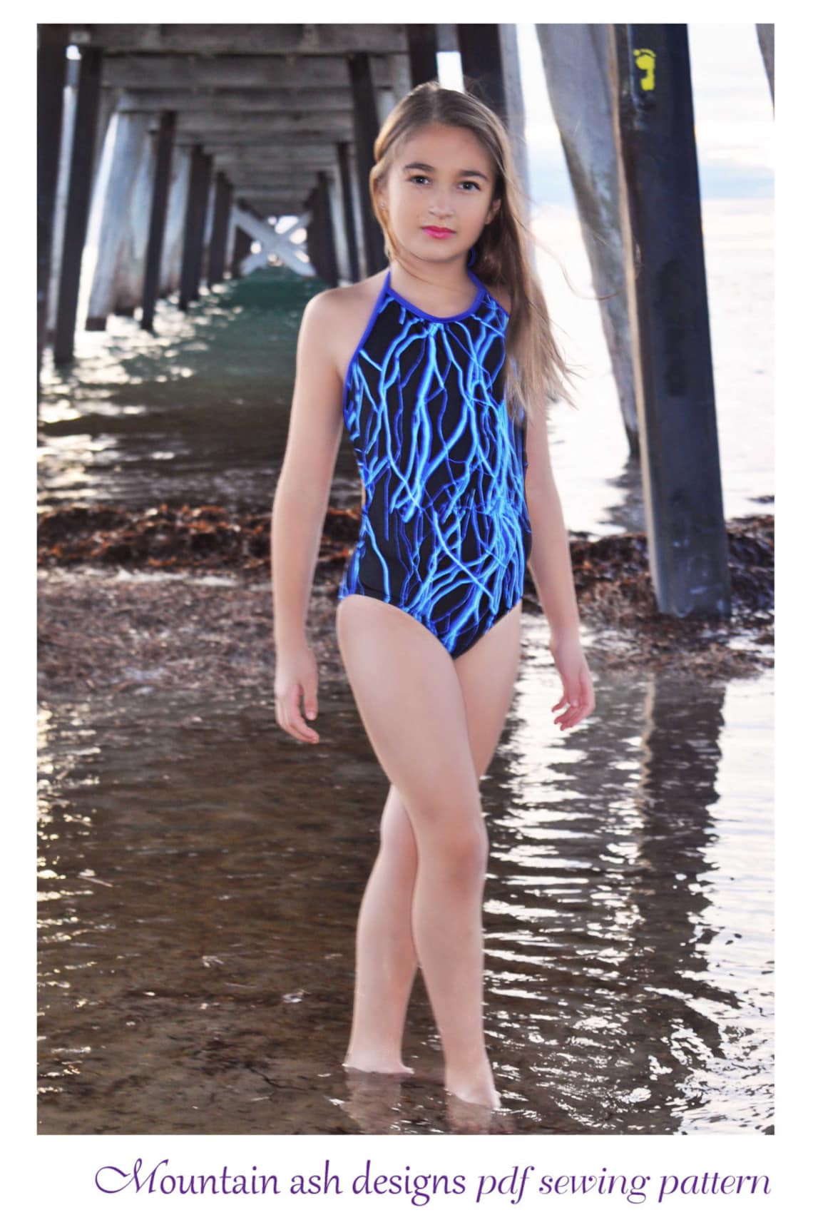 Jordyn Swimsuit Sewing Pattern in Girls Sizes 214 Halter Neck Etsy
