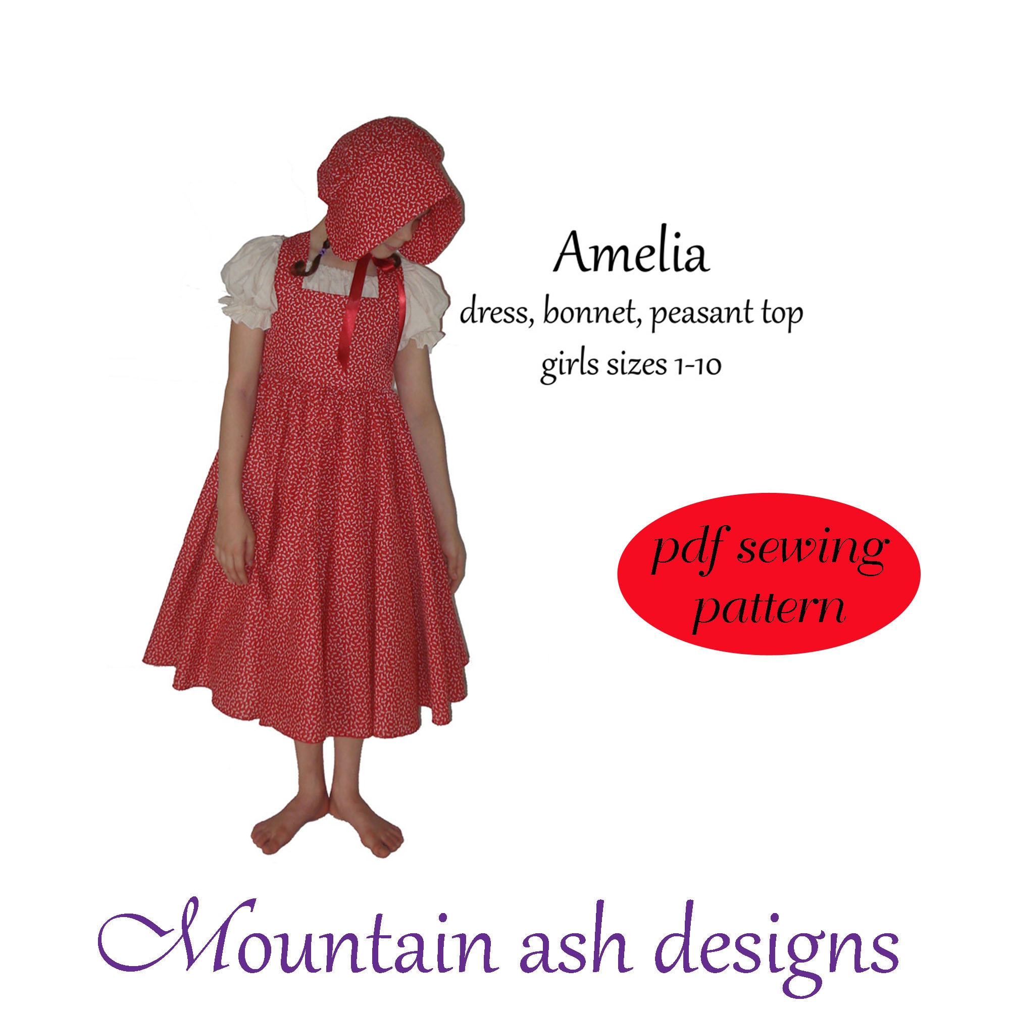 PDF Sewing Pattern 1:12 Scale Doll Clothes, Doll Not Included, DIY  Miniature Prairie Pioneer Girl Costume, English Language 