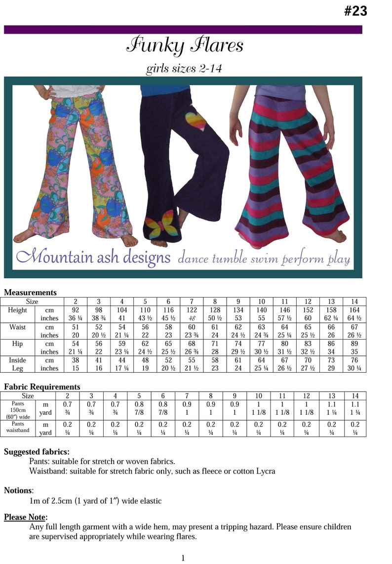 Flares Sewing Pattern Bell Bottoms Pattern Wide Leg Pants | Etsy