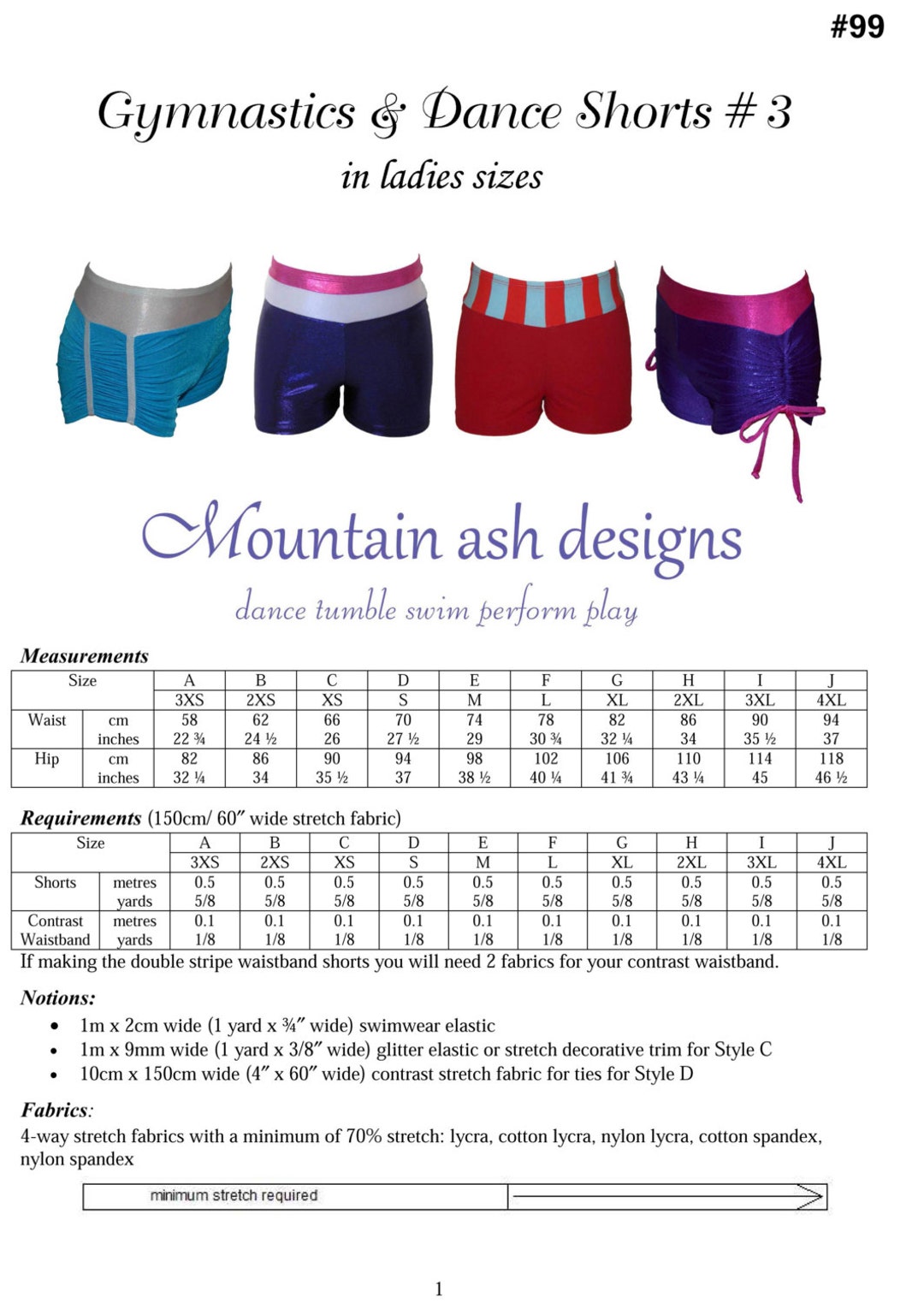 Womens Booty Shorts Pattern Gymnastics Dance Shorts 3 Pdf - Etsy Hong Kong