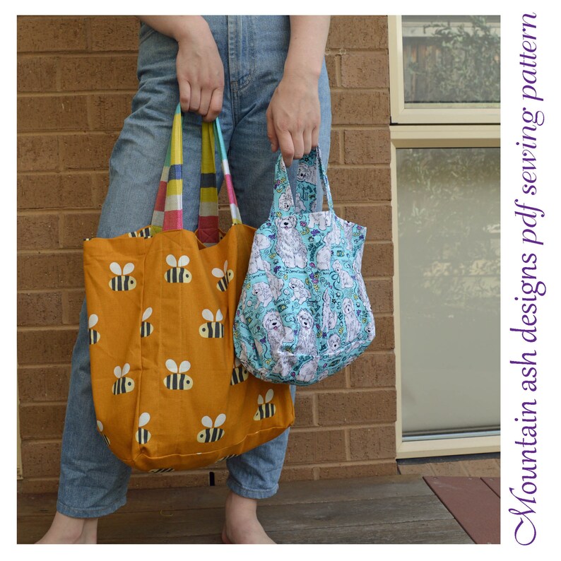 Reusable Shopping Bags Pdf Sewing Pattern Library Bags Green Etsy