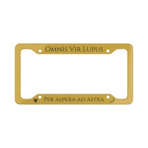 Per aspera ad astra - Gold/Schwarz/Wolf/Sense - Nummernschildrahmen | Lateinisches Motto Auto Tellerrand