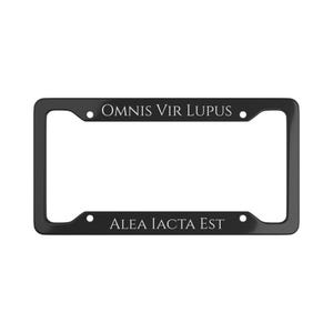 Alea iacta est - Black - License Plate Frame | Latin Motto Car Plate Border