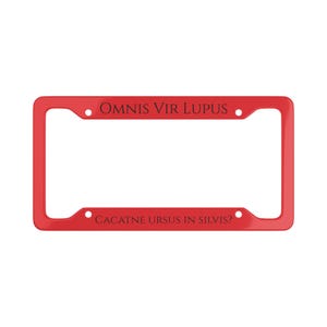 Cacatne ursus in silvis? - Red - License Plate Frame | Latin Motto Car Plate Border