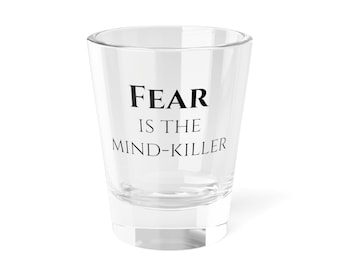 Vaso de chupito inspirado en Dune "El miedo es el asesino de la mente" Regalo de ciencia ficción / Arrakis / Tema de especias / Artículos de bar para nerds / 42,5 g