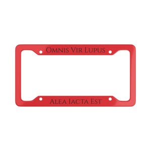 Alea iacta est - Red - License Plate Frame | Latin Motto Car Plate Border