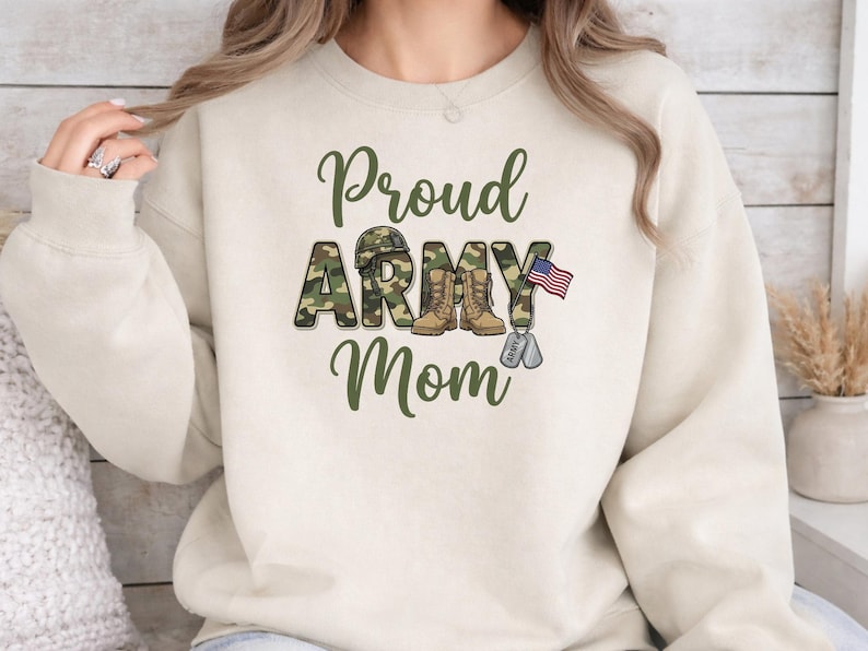 Proud Army Mom PNG | Military Mom Shirt Design (Digital Download) image 4