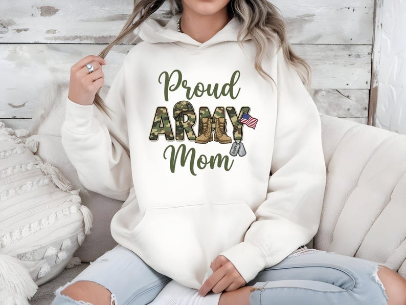 Proud Army Mom PNG | Military Mom Shirt Design (Digital Download) image 3