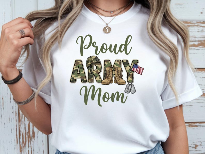 Proud Army Mom PNG | Military Mom Shirt Design (Digital Download) image 6