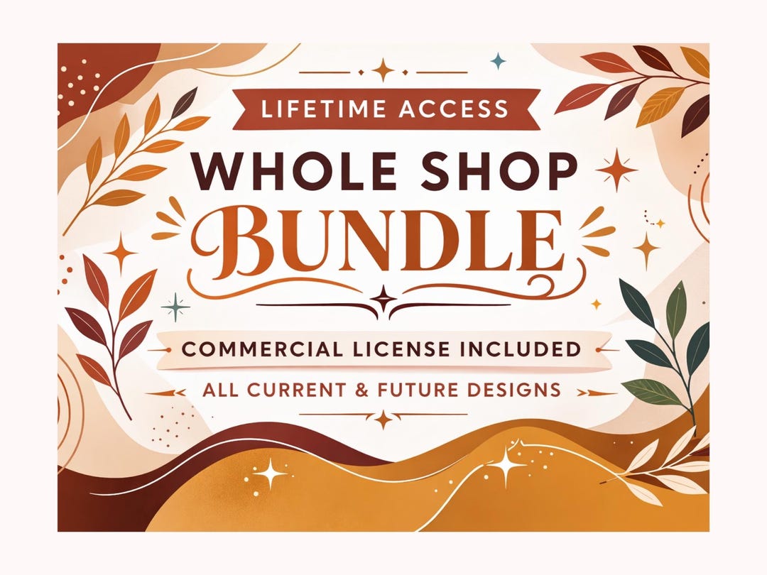 Lifetime Access Whole Shop Design Bundle | POD Commercial Use (digital ...