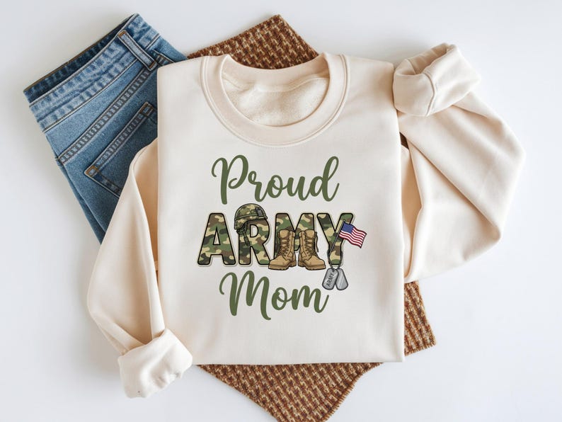 Proud Army Mom PNG | Military Mom Shirt Design (Digital Download) image 1