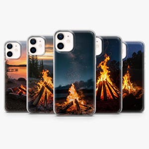 Campfire Phone Case Woods Bonfire Cover for iPhone 17Pro, 17, 16, 15, 14, 13, 12, Samsung S26, S25, S24, S23Fe, A16, A56, Pixel 10, 9Pro, 8A