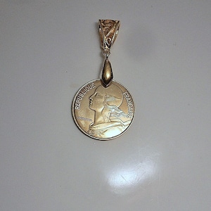 France  Vintage Coin Pendant