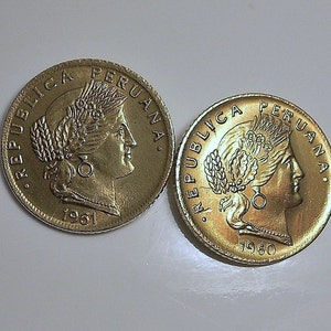 Peru  Coin Earrings 1960 1961