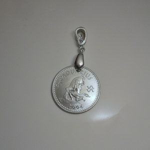 Aquarius Zodiac Sign Coin Pendant