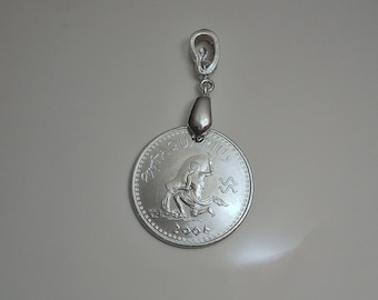 Aquarius Zodiac Sign Coin Pendant