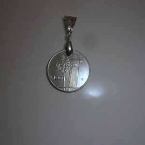 Italy Vintage  Coin Pendant/ Necklace 1976