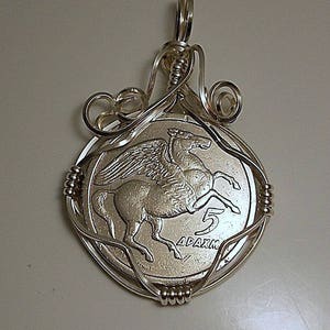 Greece  Pegasus Coin Pendant 1973