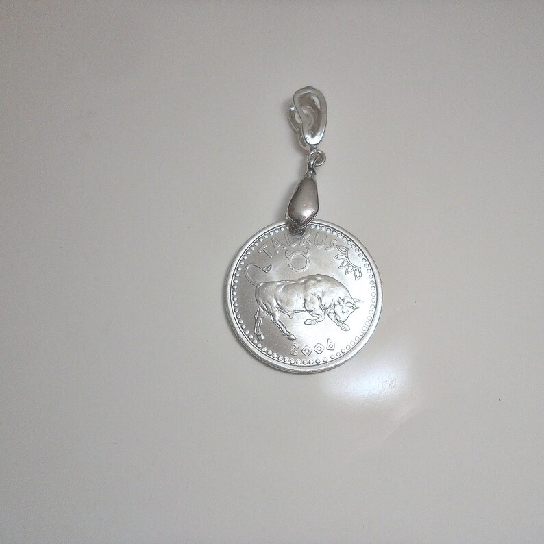 Taurus Astrology Coin Pendant image 1