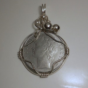 Italy vintage  Coin Pendant 1977
