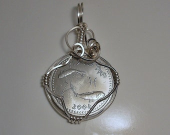Pisces Zodiac Birthday Coin Pendant