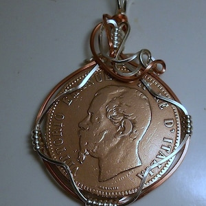 Italy Antique Coin Pendant 1865  152  years old coin