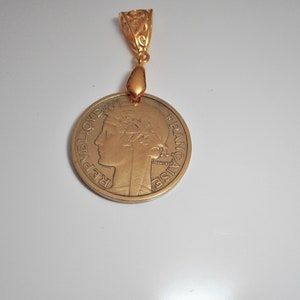 France vintage Coin Pendant 1931