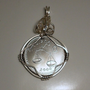 Libra Zodiac  Astrology Sign Coin Pendant 2006