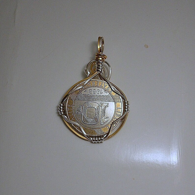 France Coin Pendant 1988 - Etsy