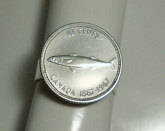 Canada Vintage Silver Coin Ring