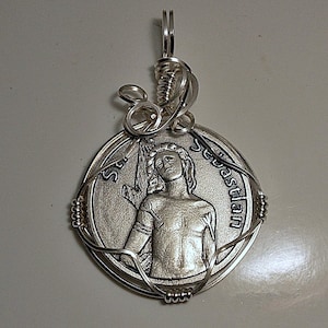 Saint Sebastian Medal Pendant  Patron Saint of Athletes and Sports