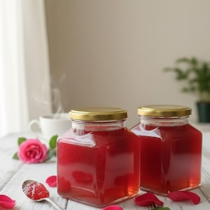 Handgemaakte rozenblaadjesjam, natuurlijke dessertmarmelade 2 potten x 12oz (350 gr)