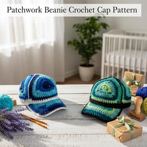 Mormorsöm Virkad Basebollkeps Mönster, Återvunnen Vuxenstorlek (PDF Mönster)