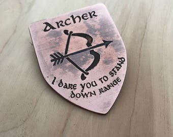 Archer Medallion - Renaissance Festival - Brooch - Faire Favor - Cosplay - Comic Con - Costume - Costuming - stocking Stuffer